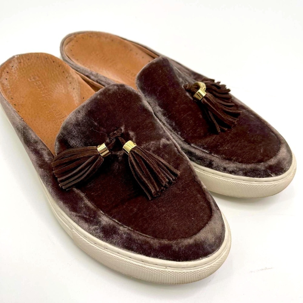 Gentle Souls velvet tassel mules